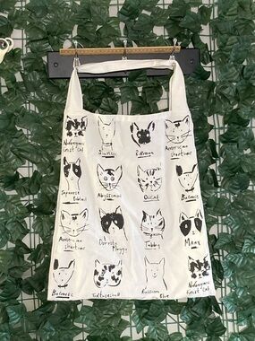 Unique Cat Breed Tote Bag EXTRA LARGE! Plus 2 Sections +  2 Inner Pockets